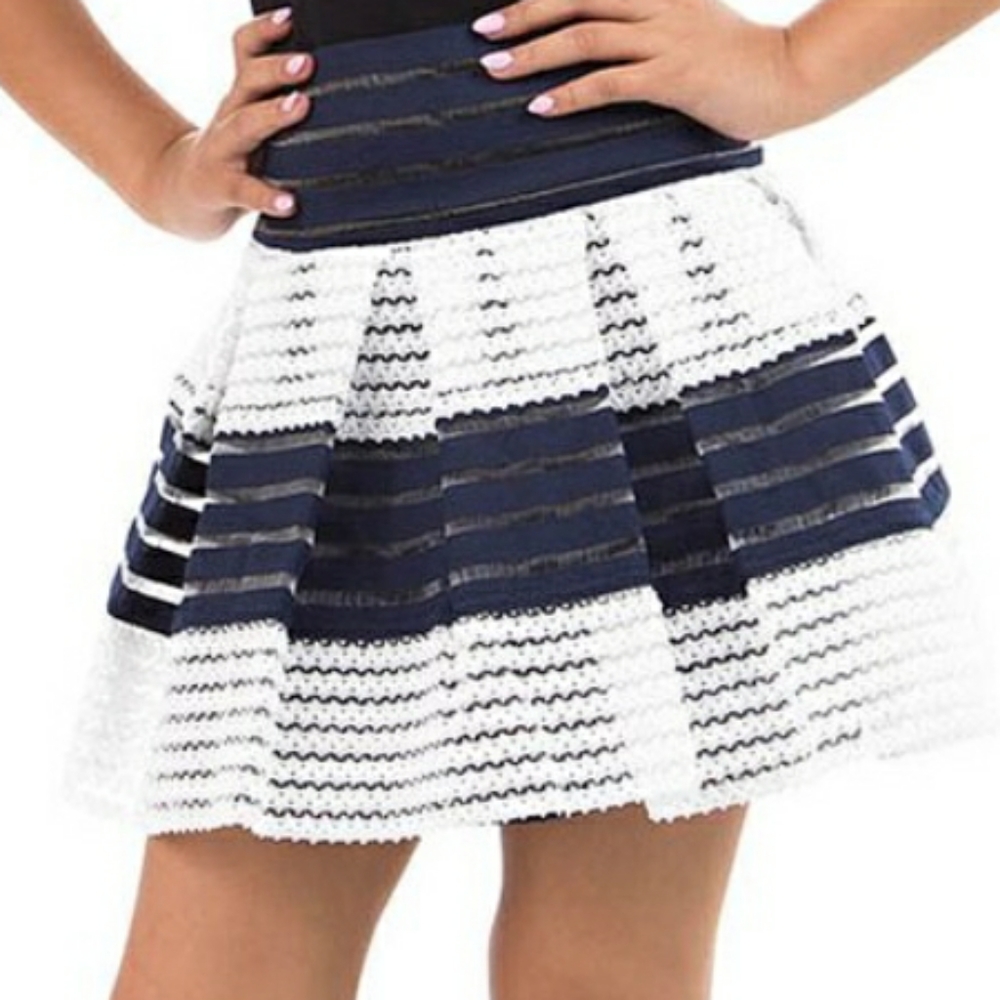 3/$15 Emma and Elsa Navy blue and White Skirt